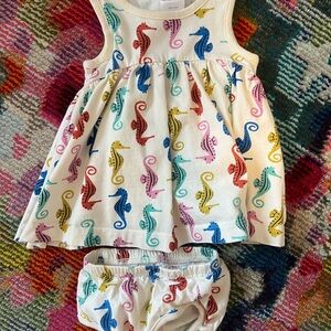 Hanna Andersson Multicolor Seahorse Kids Matching Set
